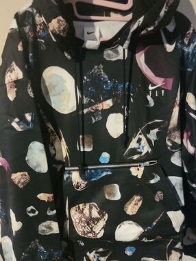 Nike Black Hoodie with Multicolor Mineral Print